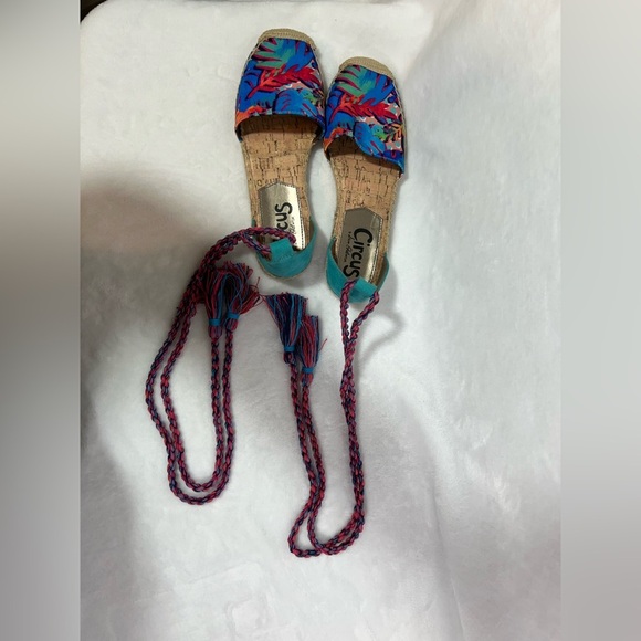 Circus by Sam Edelman Lenora Espadrilles Women’s Size 7M Floral Print Ankle Tie - Picture 7 of 11